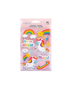 Pegatinas imaginovo unicornios magic dreams con relieve 210x130 mm en blister