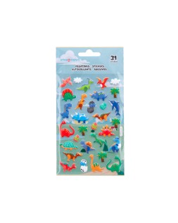Pegatinas imaginovo kids dinosaurios goma eva 190x105 mm en blister