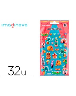 Pegatinas imaginovo kids circo goma eva 190x105 mm en blister