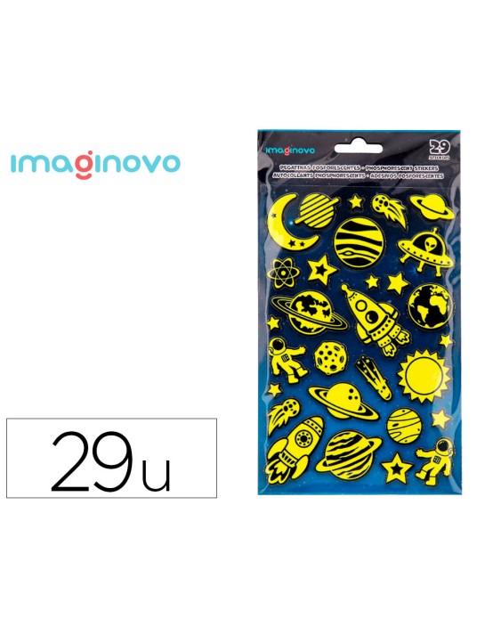 Pegatinas imaginovo luminosas planetas con relieve 190x105 mm en blister