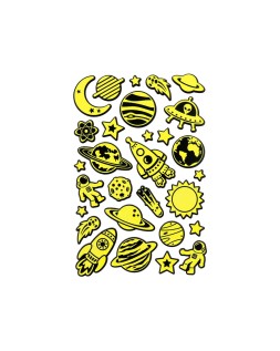 Pegatinas imaginovo luminosas planetas con relieve 190x105 mm en blister