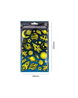 Pegatinas imaginovo luminosas planetas con relieve 190x105 mm en blister