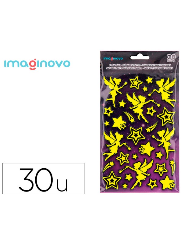 Pegatinas imaginovo luminosas hadas con relieve 190x105 mm en blister