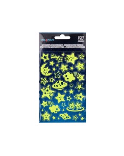 Pegatinas imaginovo luminosas estrellas con relieve 190x105 mm en blister
