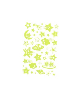 Pegatinas imaginovo luminosas estrellas con relieve 190x105 mm en blister