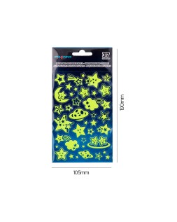 Pegatinas imaginovo luminosas estrellas con relieve 190x105 mm en blister