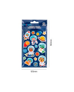Pegatinas imaginovo luminosas astronautas con relieve 190x105 mm en blister