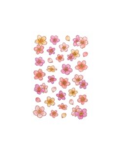 Pegatinas imaginovo flores rosas de papel 190x104 mm en blister