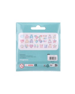 Pegatinas imaginovo notas adhesivas papel forma oso y corazon 110x105 mm en blister