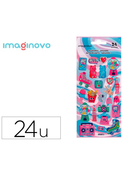 Pegatinas imaginovo diseños surtidos hobbies con brillo 214x100 mm en blister