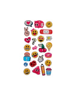 Pegatinas imaginovo diseños surtidos smiley con brillo 214x100 mm en blister