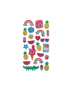 Pegatinas imaginovo diseños surtidos verano con brillo 214x100 mm en blister