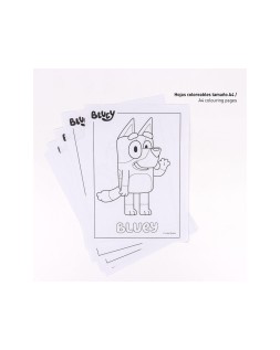 Set de papeleria coloreable bluey