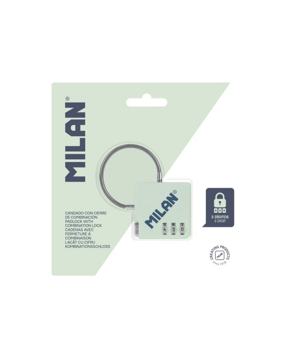 Candado milan coleccion 430 since 1918 con cierre de combinacion color verde