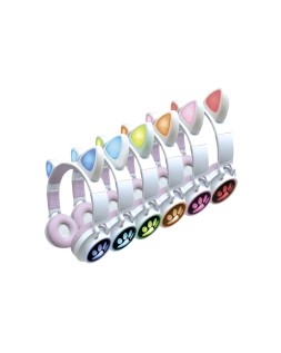 Auriculares plegables lexibook orejas de gato recargable con luz led ajuste de volumen bluetooth 5.3