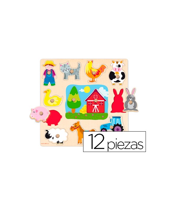 Puzle diset siluetas granja 12 piezas