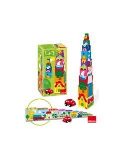Puzle diset cubos apilables coche