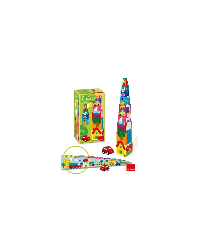 Puzle diset cubos apilables coche