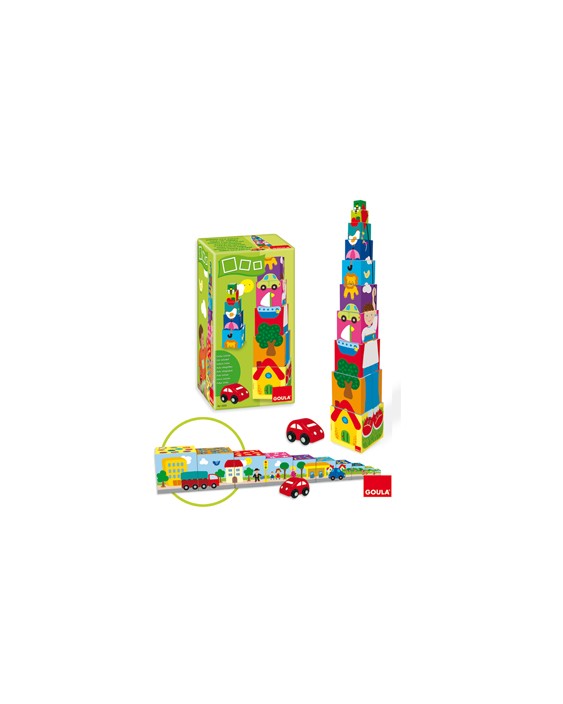 Puzle diset cubos apilables coche