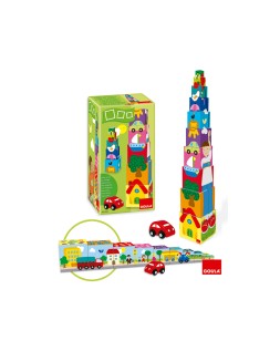 Puzle diset cubos apilables coche