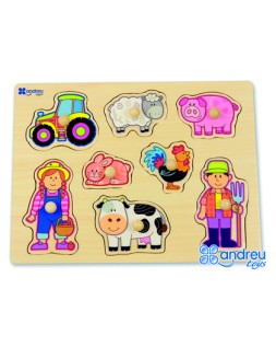 Puzle andreutoys madera granja 8 piezas