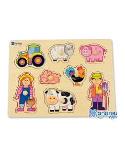 Puzle andreutoys madera granja 8 piezas