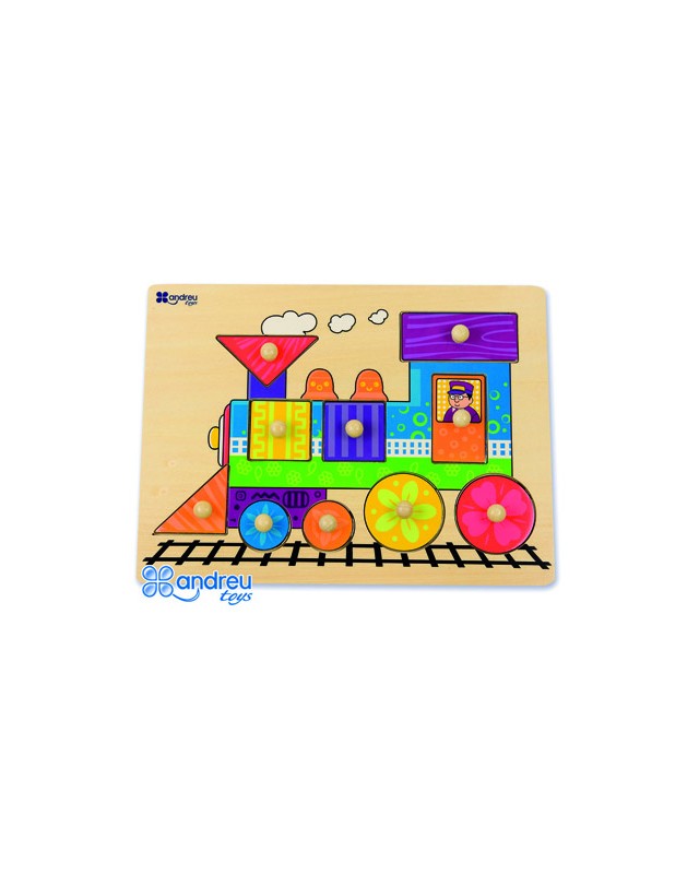 Puzle andreutoys madera tren 10 piezas
