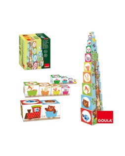 Juego diset didacticos cubos apilables figuras del bosque