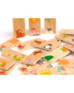 Puzle andreutoys domino animales madera 28 piezas