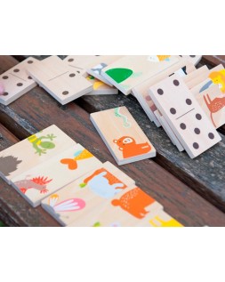 Puzle andreutoys domino animales madera 28 piezas