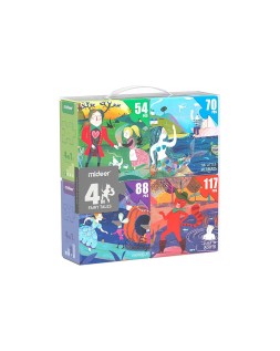 Puzle mideer 4 en 1 cuento de hadas 54/70/88/117 piezas