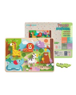 Puzle infantil imaginovo madera 3d animales +12 meses 8 piezas 29,5x22x1,7cm