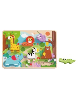 Puzle infantil imaginovo madera 3d animales +12 meses 8 piezas 29,5x22x1,7cm
