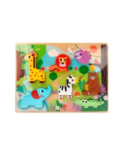 Puzle infantil imaginovo madera 3d animales +12 meses 8 piezas 29,5x22x1,7cm