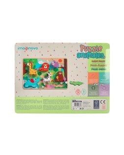 Puzle infantil imaginovo madera 3d animales +12 meses 8 piezas 29,5x22x1,7cm