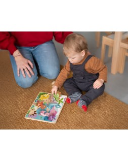 Puzle infantil imaginovo madera 3d dinosaurios +12 meses 8 piezas 29,5x22x1,7cm
