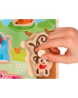 Puzle infantil imaginovo madera animales +18 meses 9 piezas 30x22,5x1,5cm