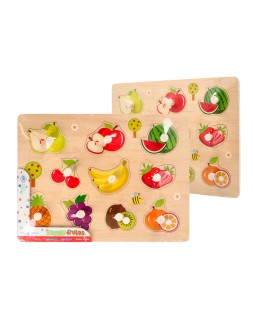 Puzle infantil imaginovo madera frutas +18 meses 10 piezas 30x22,5x1,5cm