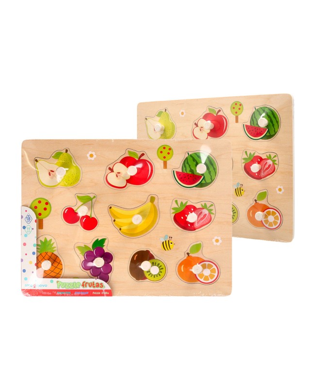 Puzle infantil imaginovo madera frutas +18 meses 10 piezas 30x22,5x1,5cm