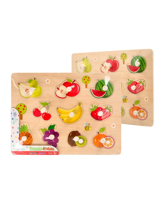 Puzle infantil imaginovo madera frutas +18 meses 10 piezas 30x22,5x1,5cm