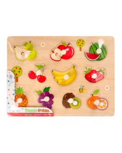 Puzle infantil imaginovo madera frutas +18 meses 10 piezas 30x22,5x1,5cm