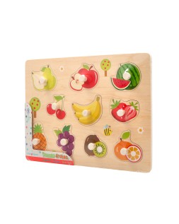 Puzle infantil imaginovo madera frutas +18 meses 10 piezas 30x22,5x1,5cm