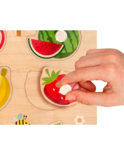 Puzle infantil imaginovo madera frutas +18 meses 10 piezas 30x22,5x1,5cm
