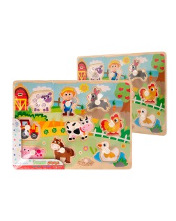 Puzle infantil imaginovo madera granja +18 meses 9 piezas 30x22,5x1,5cm
