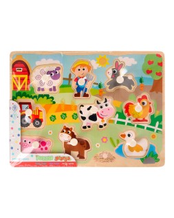 Puzle infantil imaginovo madera granja +18 meses 9 piezas 30x22,5x1,5cm
