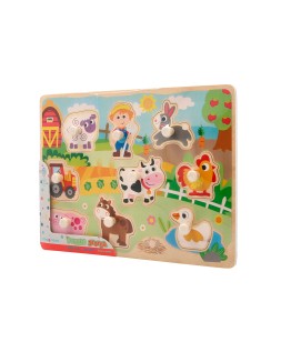Puzle infantil imaginovo madera granja +18 meses 9 piezas 30x22,5x1,5cm