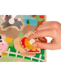 Puzle infantil imaginovo madera granja +18 meses 9 piezas 30x22,5x1,5cm