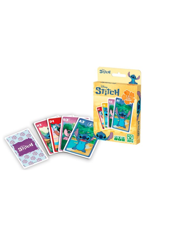 Baraja de cartas shuffle infantil stitch