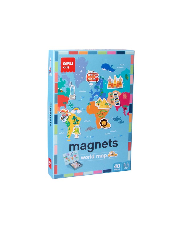 Juego apli didactico magnetico mapa mundi 40 piezas