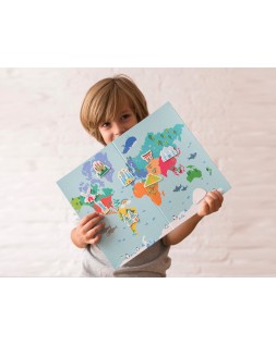 Juego apli didactico magnetico mapa mundi 40 piezas